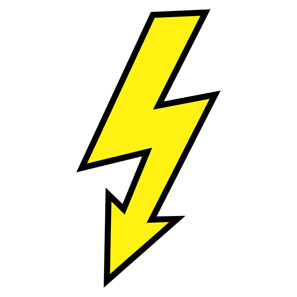 Vivid lightning bolt vector for cutting machines