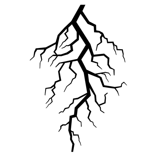 Stylized lightning bolt silhouette suitable for cutting machines