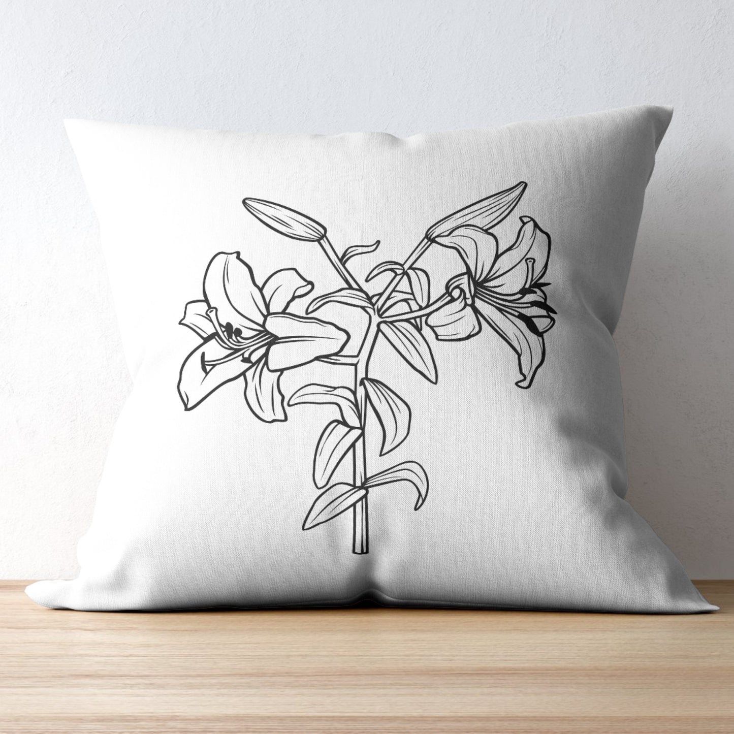 Elegant black and white lily design for crafting projects