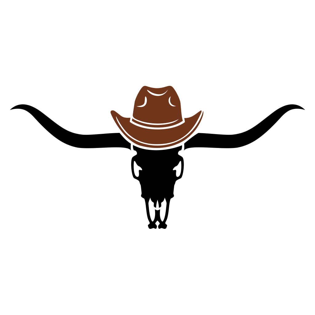 Rustic longhorn skull with cowboy hat for creative projects