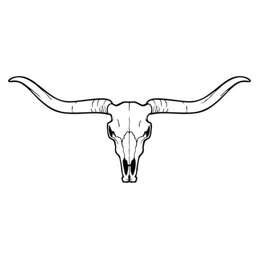 Stunning black and white vector design of longhorn skull