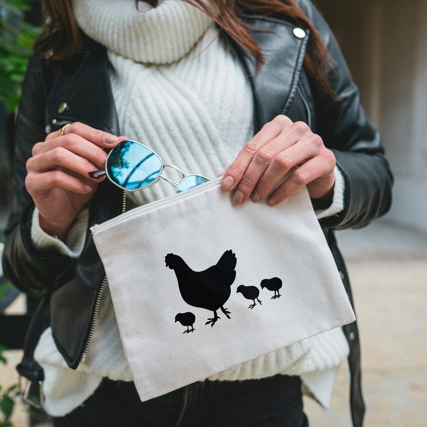 Charming mama hen with her adorable chicks for craft projects