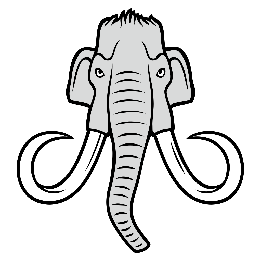 Mammoth head vector design for creative cutting projects