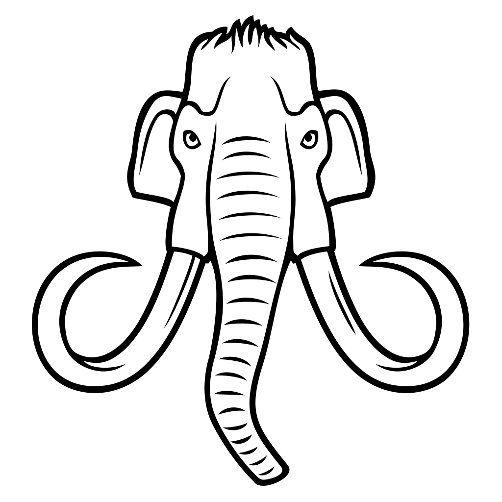 Creative mammoth head vector design for cutting machines