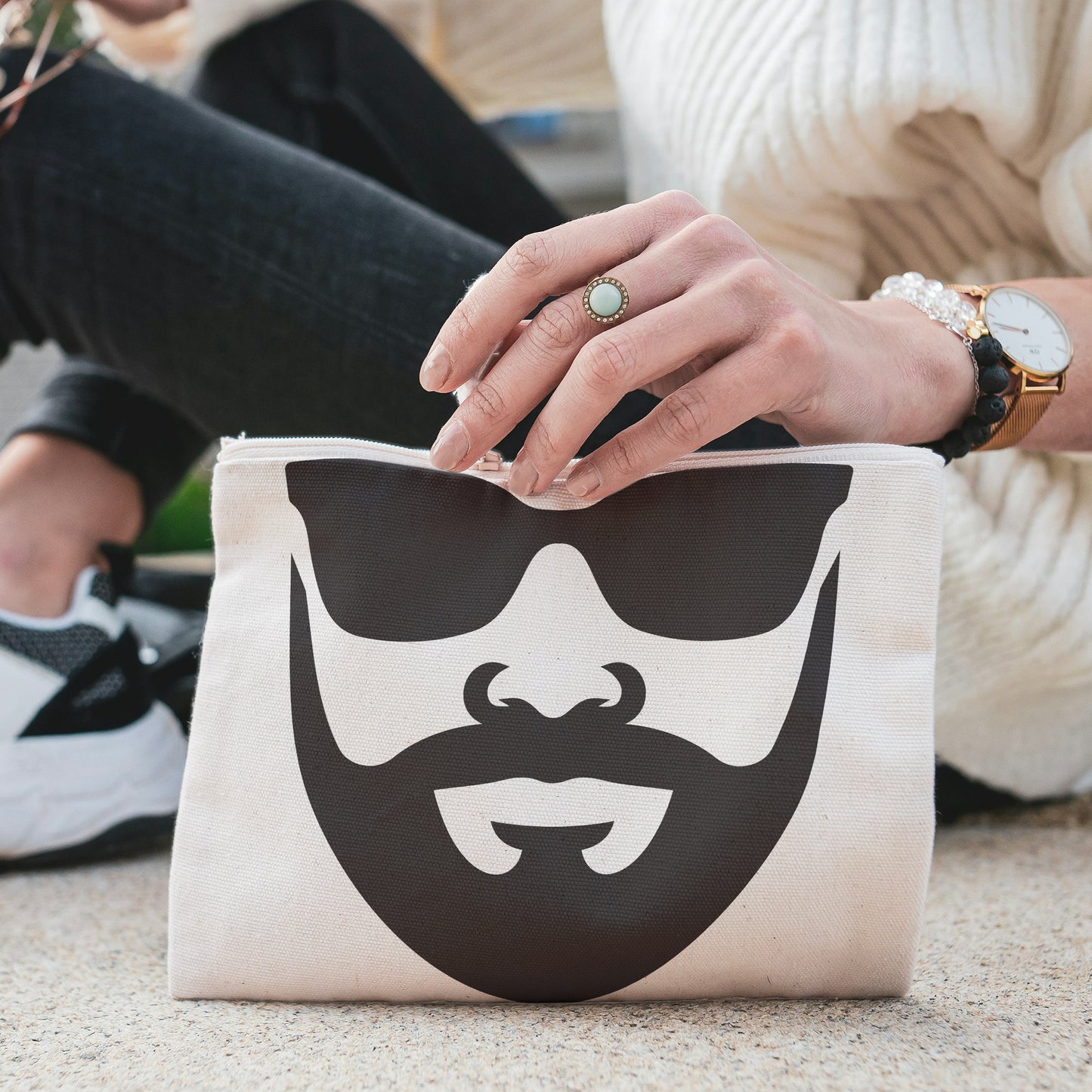 Creative vector design of a cool bearded man with sunglasses