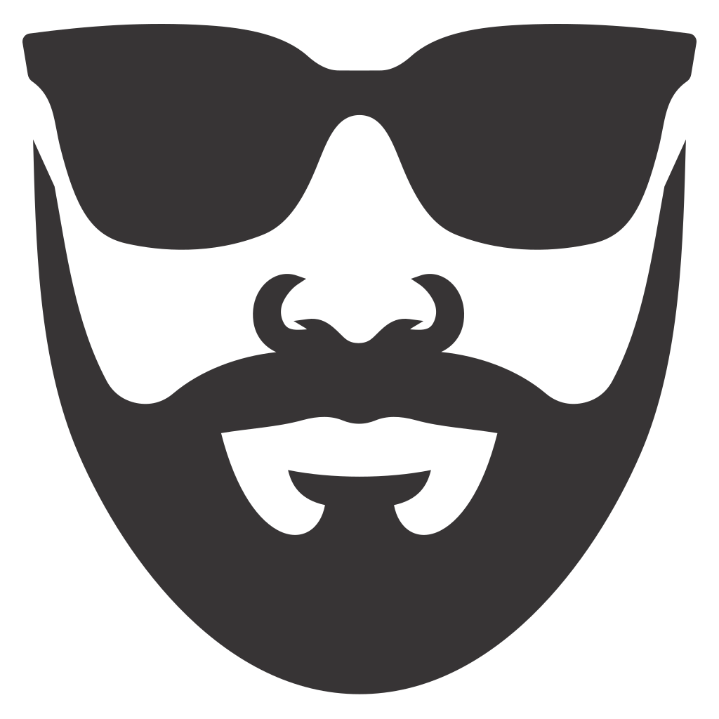 Creative vector design of a cool bearded man with sunglasses