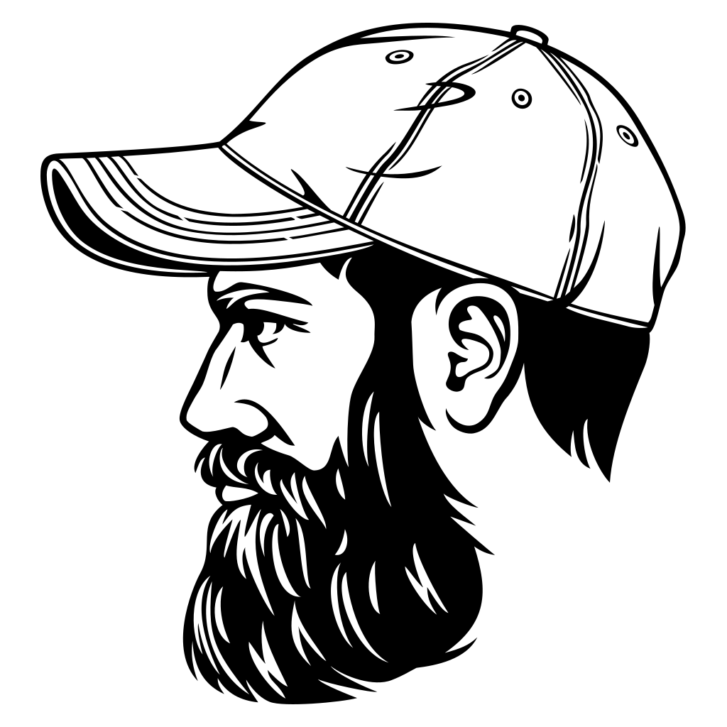 Stylish man with baseball cap in vector format for crafts