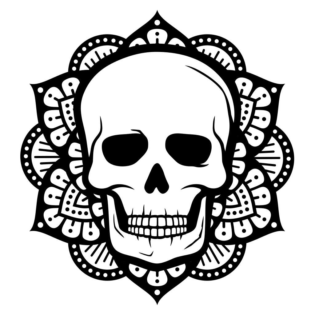 Mandala skull design for creative cutting projects