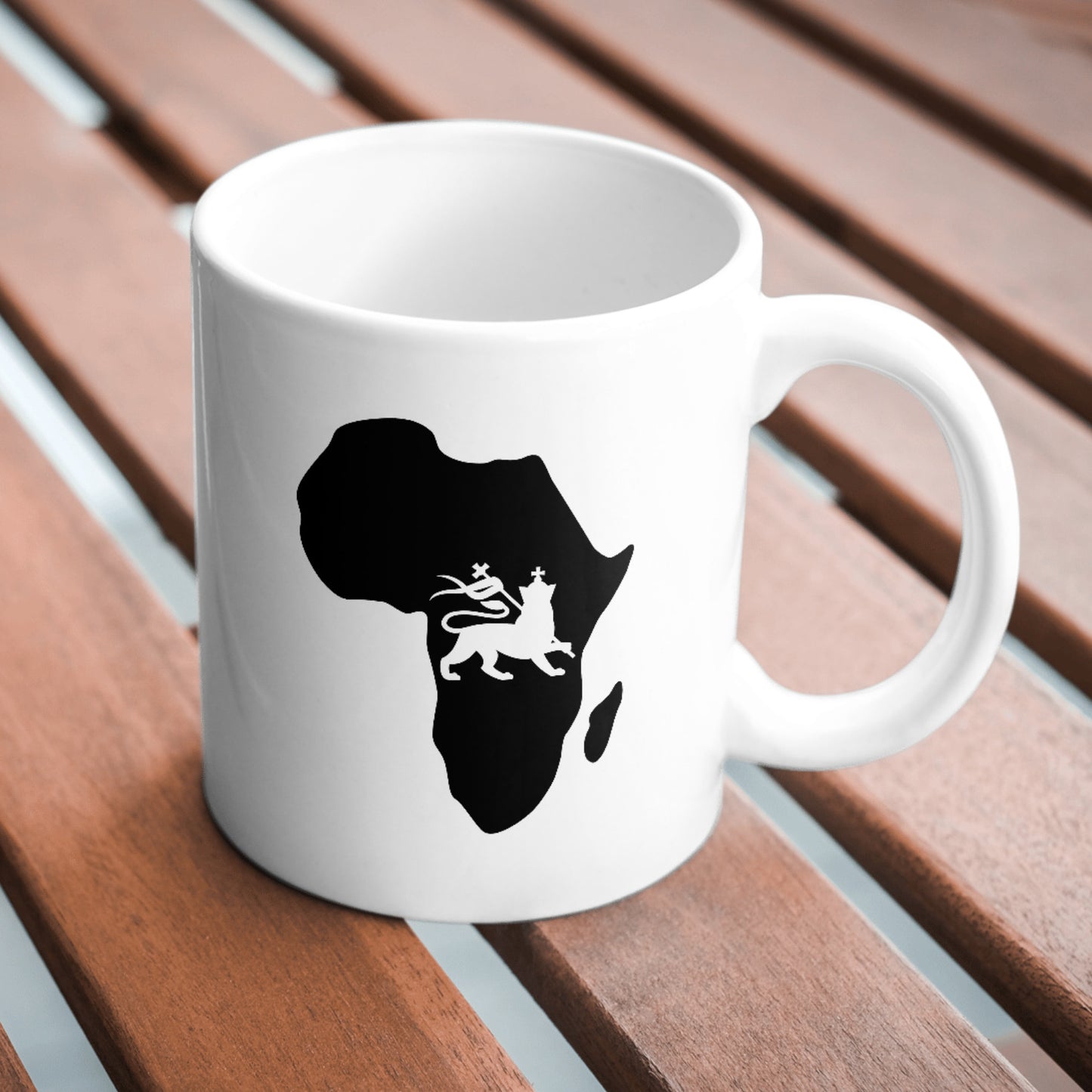 Map of Africa featuring the majestic Lion of Judah design