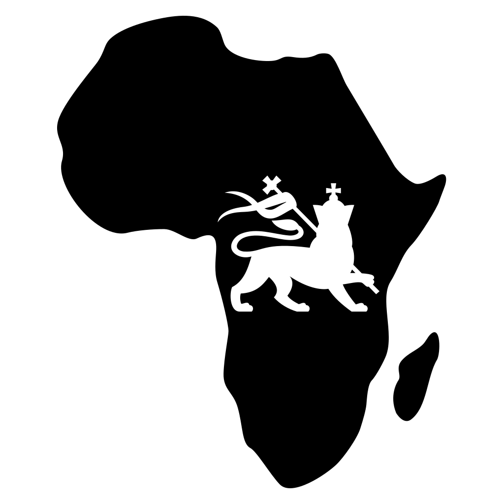 Map of Africa featuring the majestic Lion of Judah design