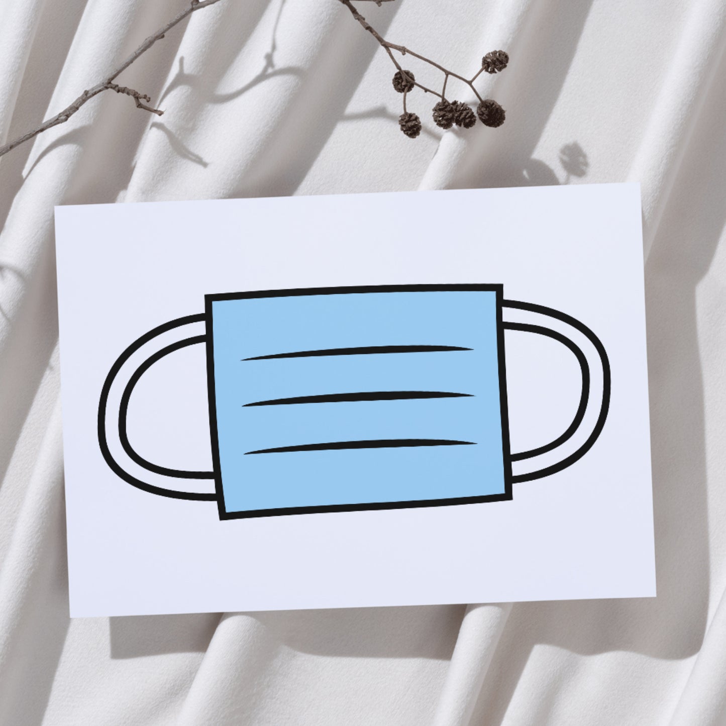 Creative vector art of a blue medical mask for crafting