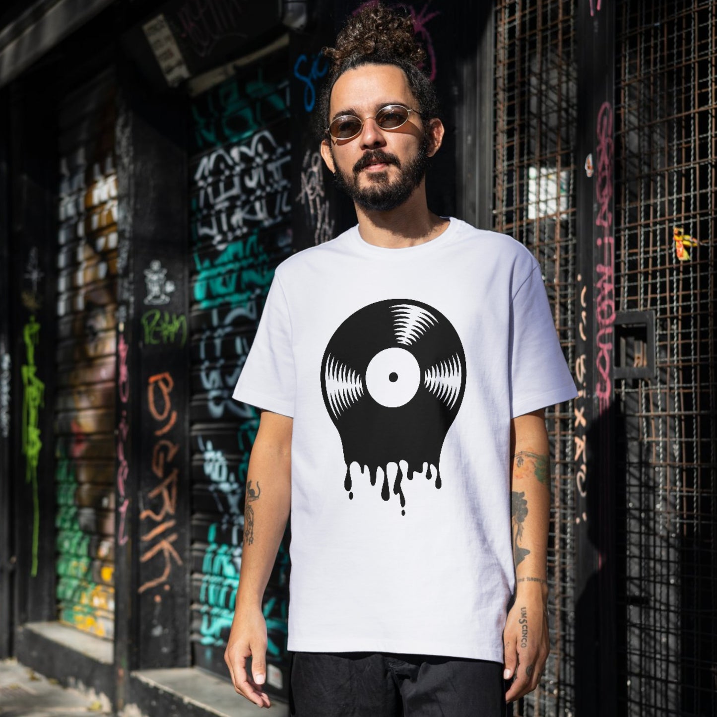 Melting vinyl record design for creative projects