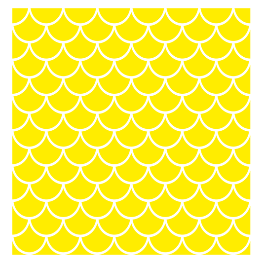 Whimsical mermaid seamless pattern in vibrant yellow tones