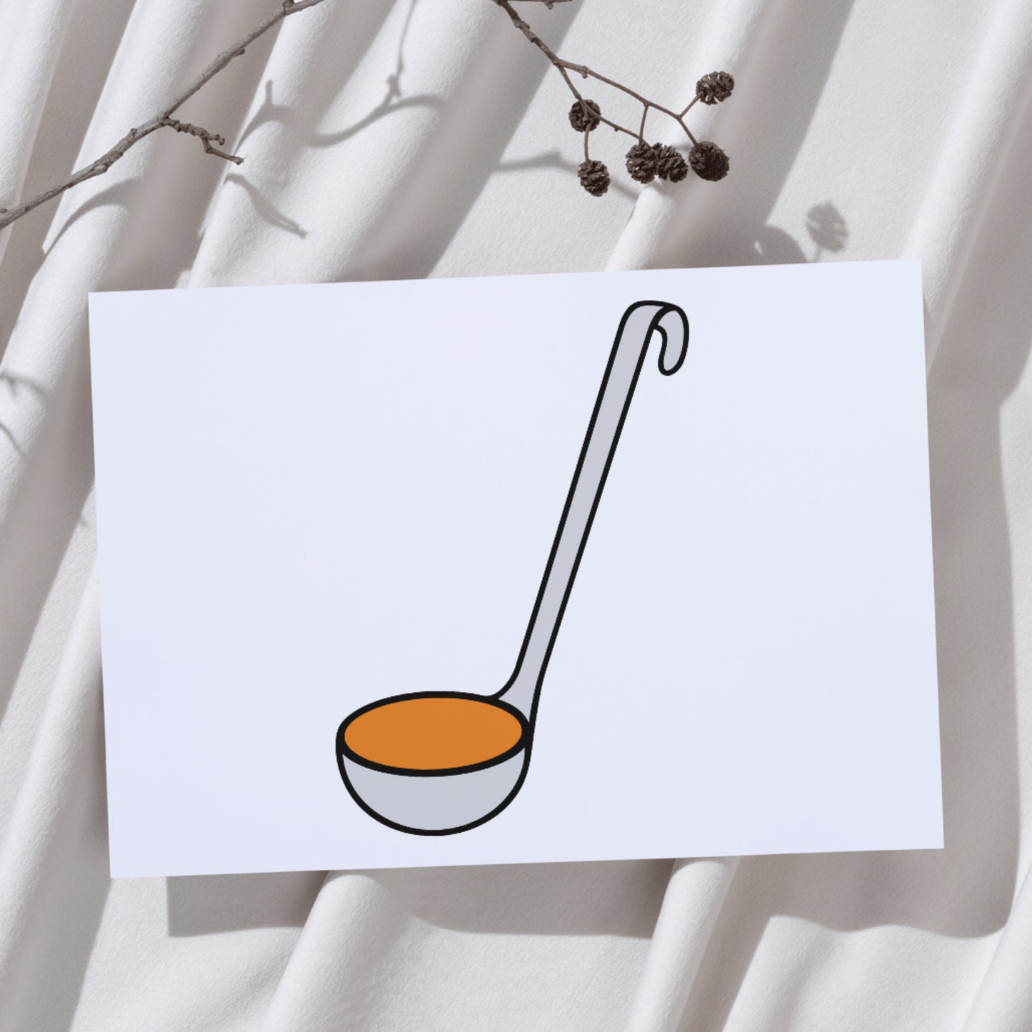 Elegant metallic ladle design for crafting and cutting projects