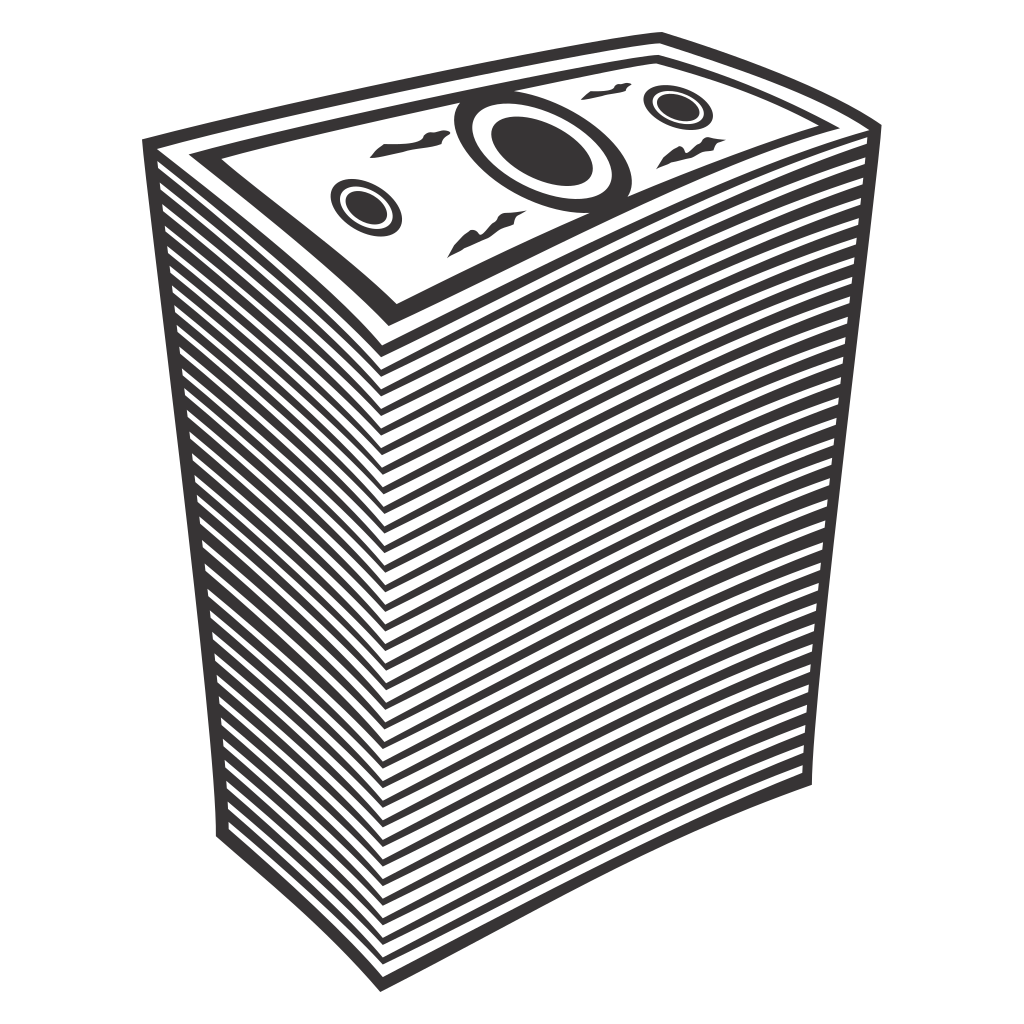 Stacks of money illustration for creative cutting projects