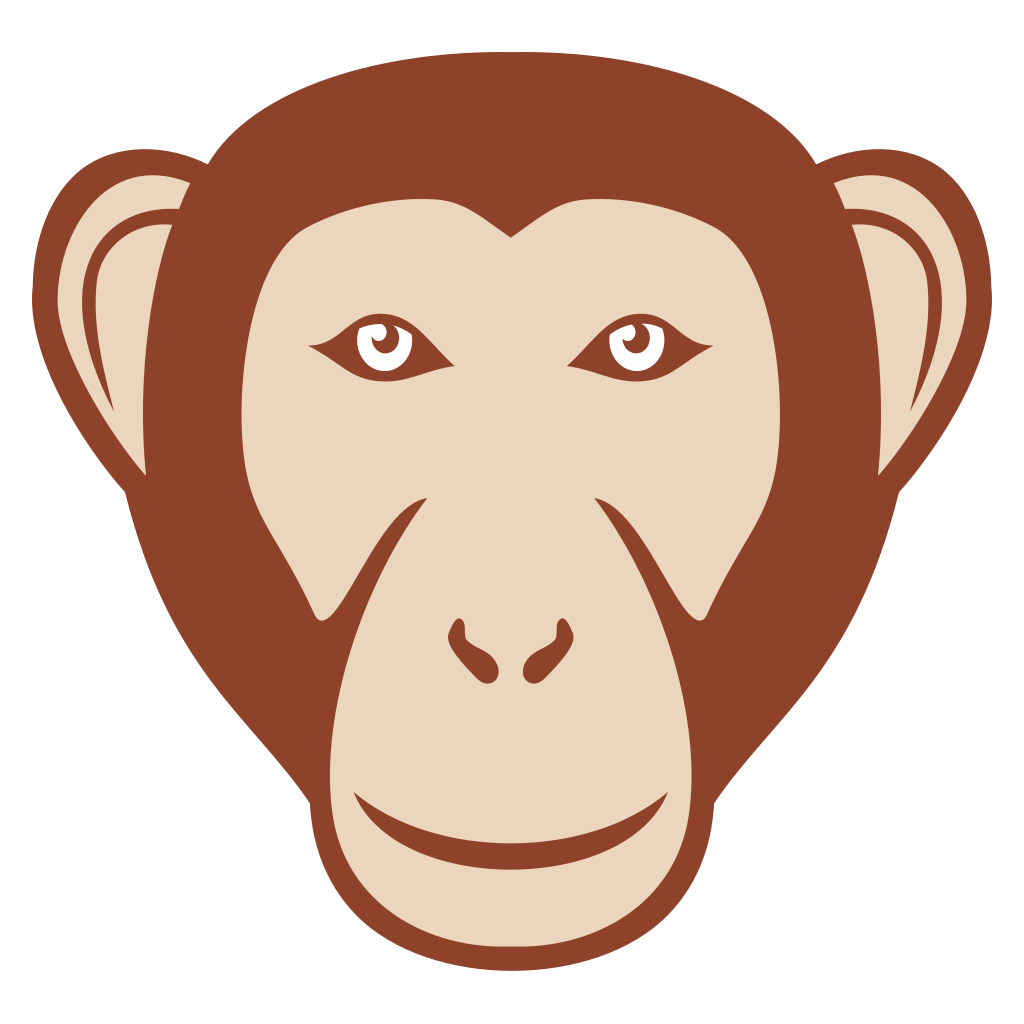 Cute monkey face vector design for creative projects