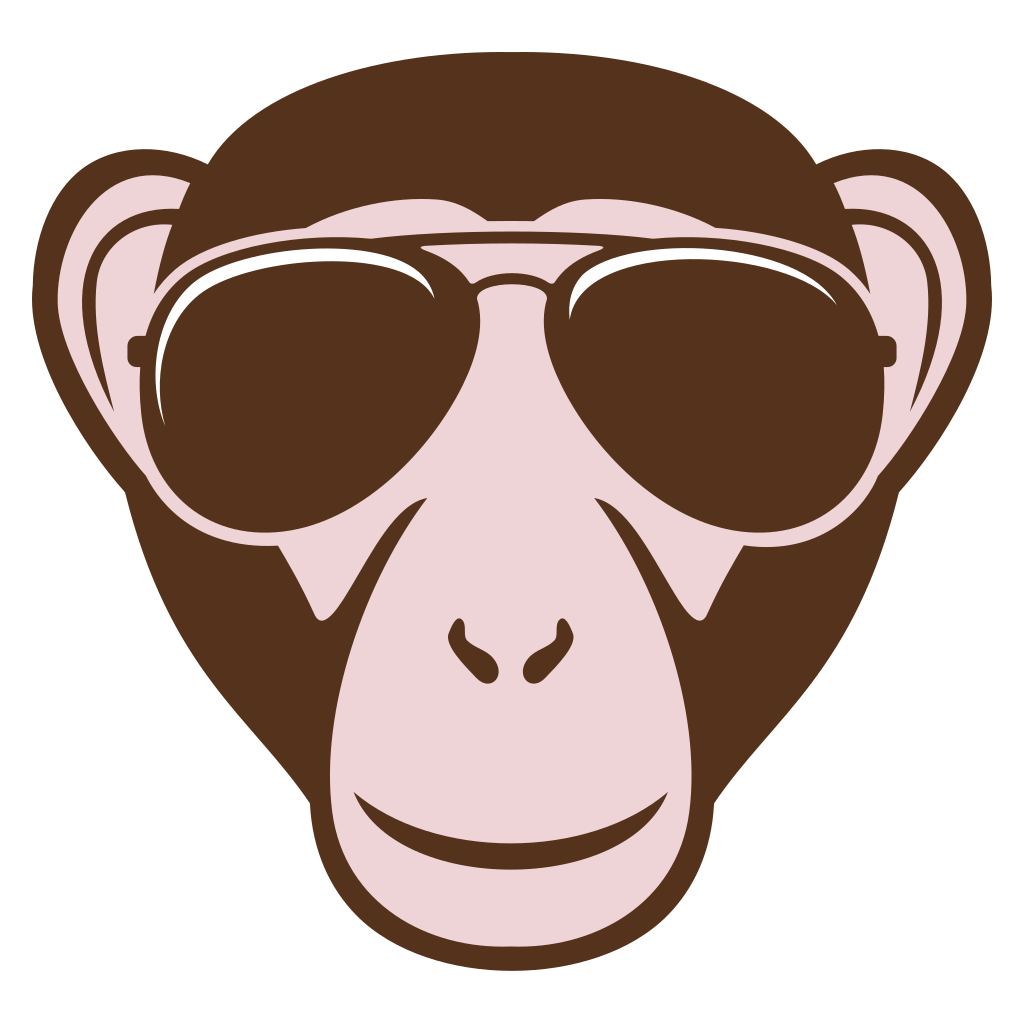 Cool monkey with aviator sunglasses ready for adventure