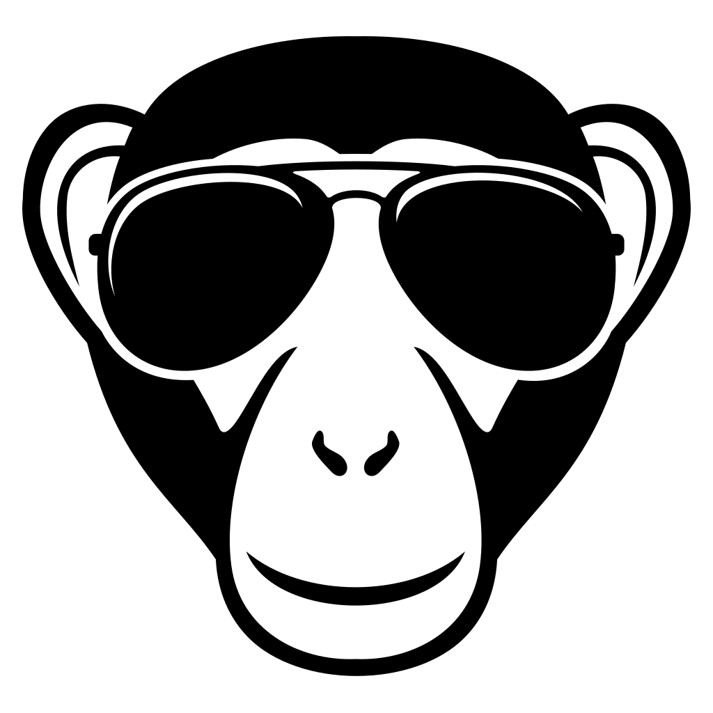 Cool monkey with aviators for machine design