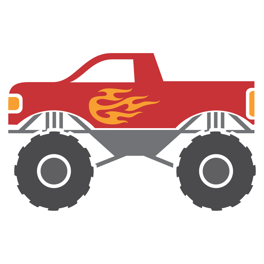 Creative vector artwork of a vibrant monster truck design