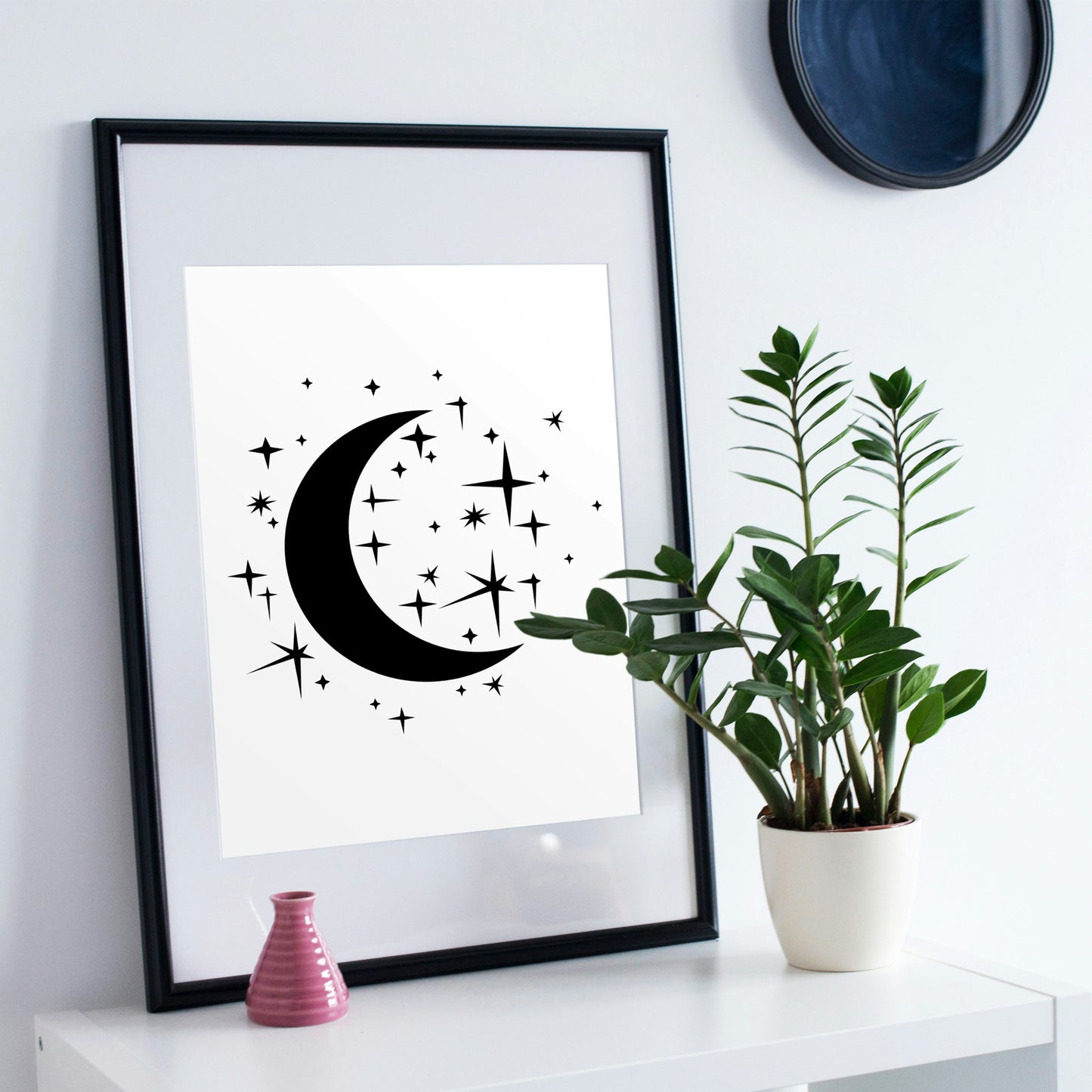 Beautiful moon and stars vector design for crafting projects