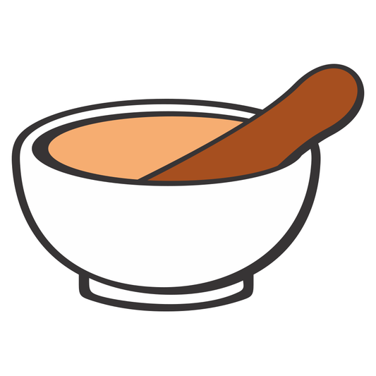 Crafting with mortar and pestle in stylish vector design