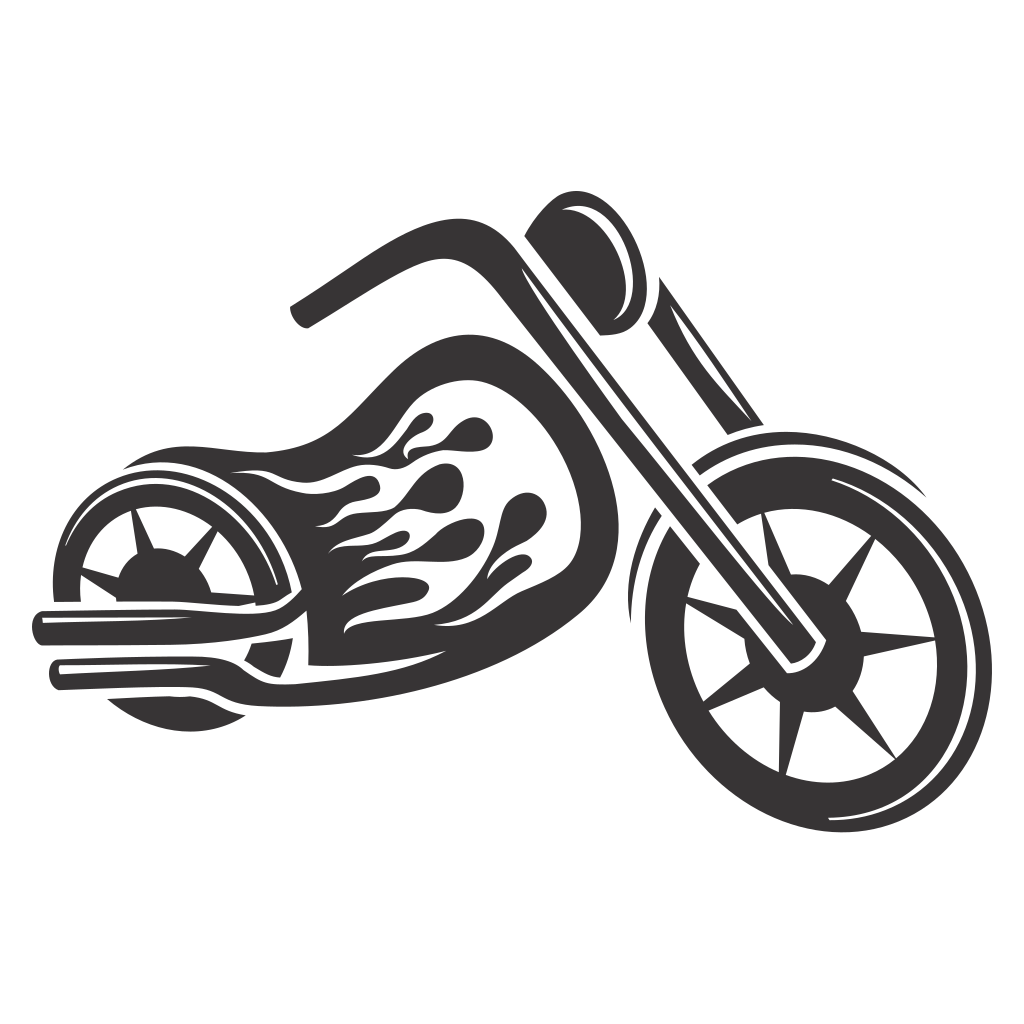 Stylish vintage motorcycle design for cutting machines