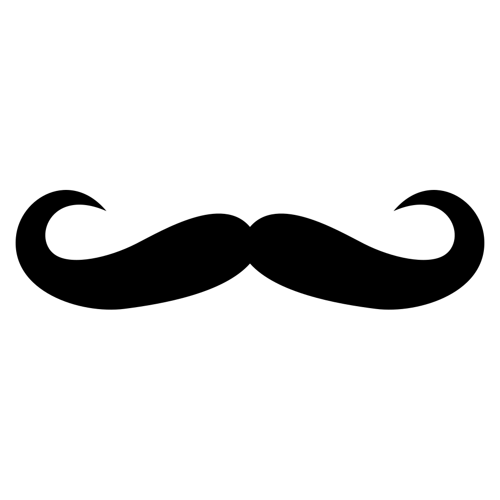 Curly mustache design perfect for cutting machines