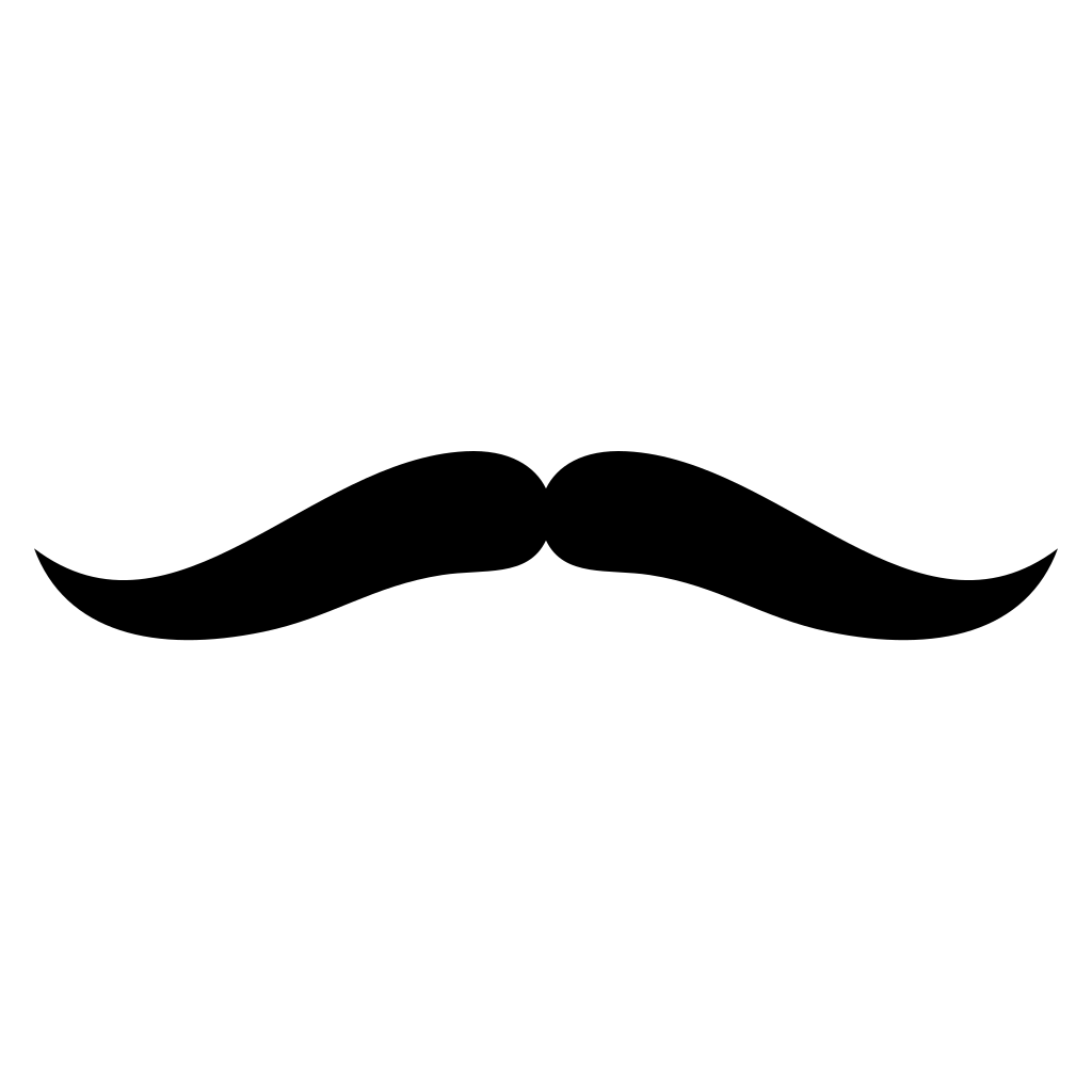 Creative black mustache design for cutting machines