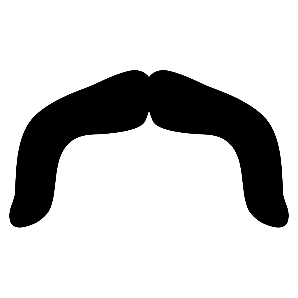 Curly mustache vector design for cutting machines