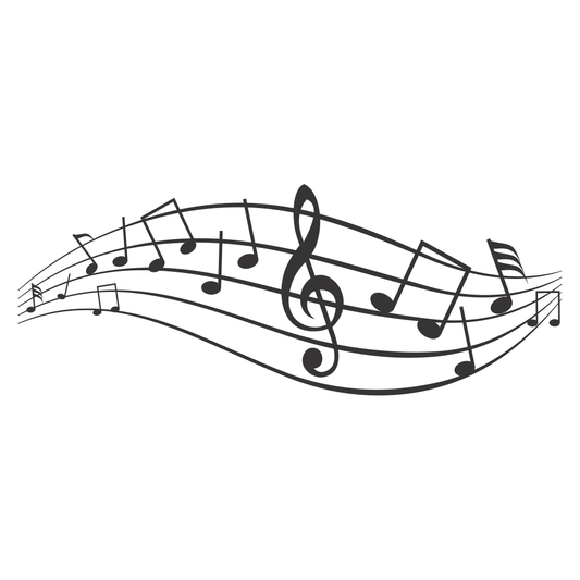 Melodic waves of music notes for creative projects