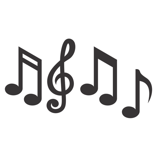 Creative vector svg design featuring musical notes for crafting