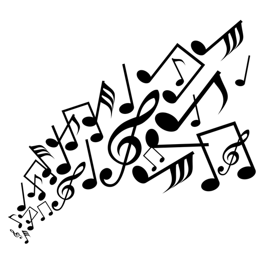 Creative vector design of musical notes for crafting projects
