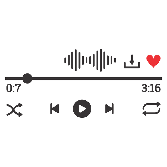 Music player buttons vector design for cutting machines
