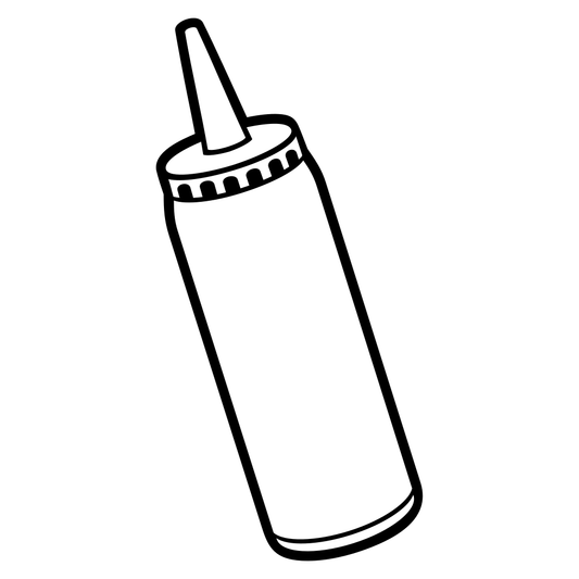 Classic mustard bottle outline for creative projects and crafts