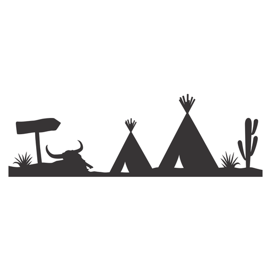 Exploring the desert landscape with Native American wigwams