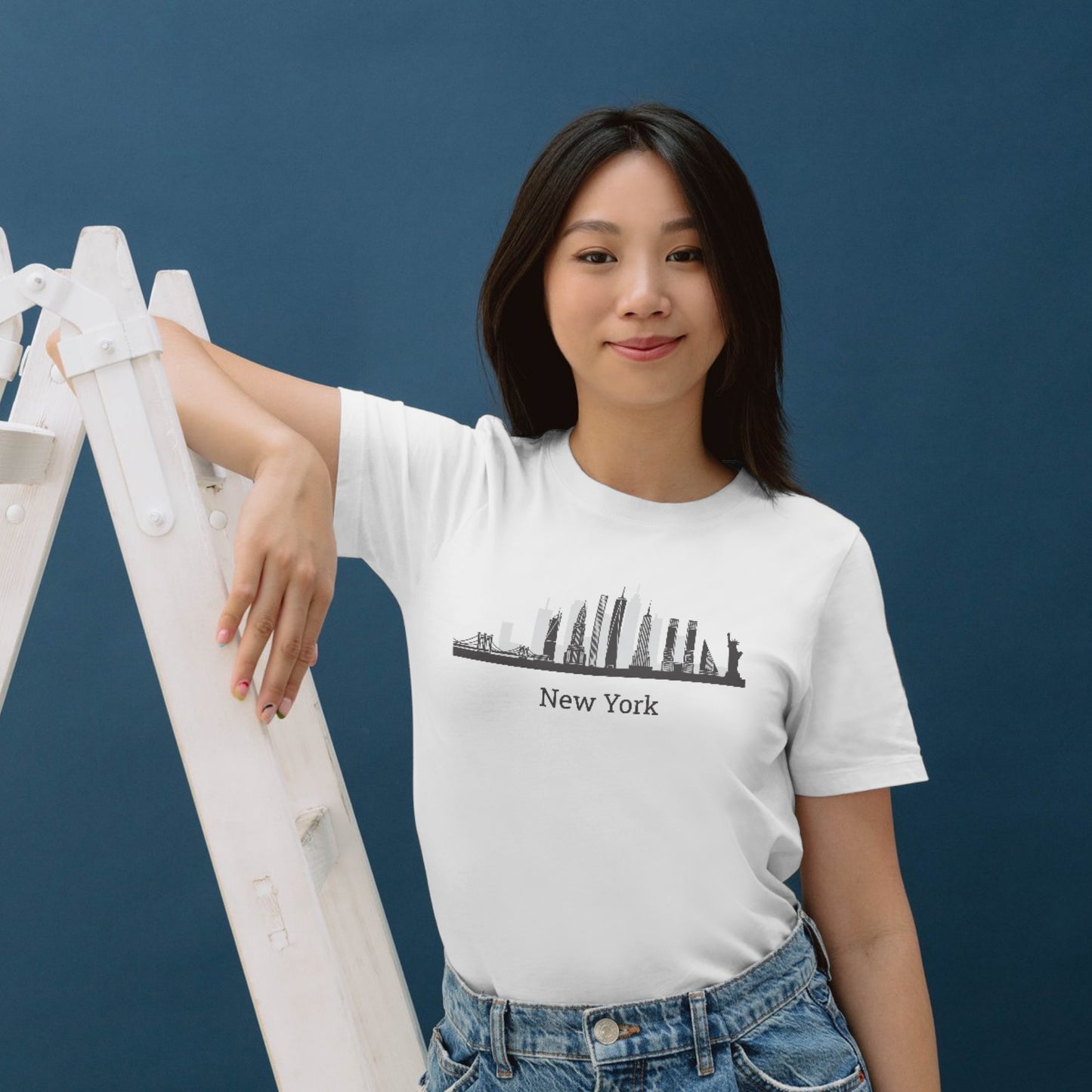 Explore New York skyline with iconic landmarks in vector design