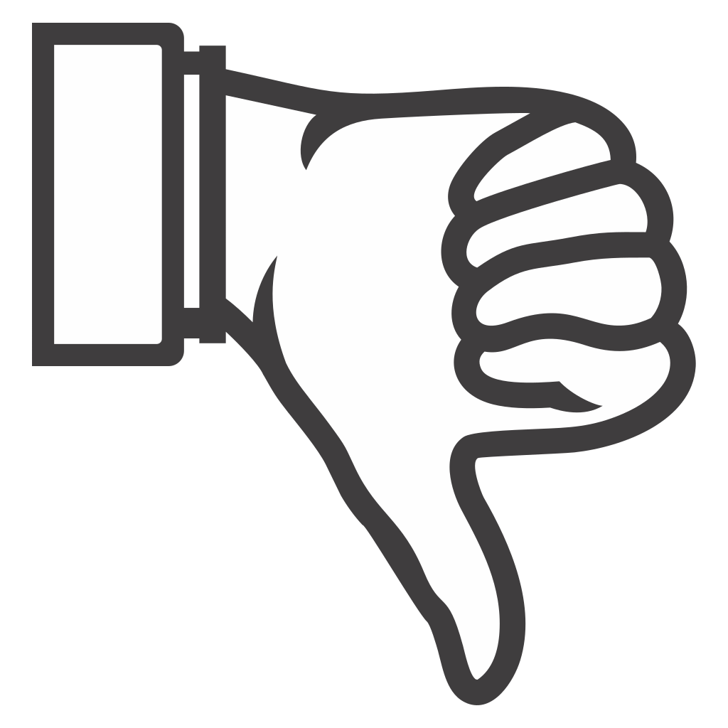 Creative vector design of a hand giving a thumbs down gesture