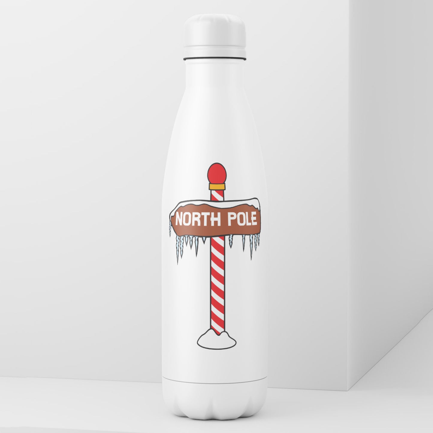 Celebrate winter magic with North Pole wooden sign vector art