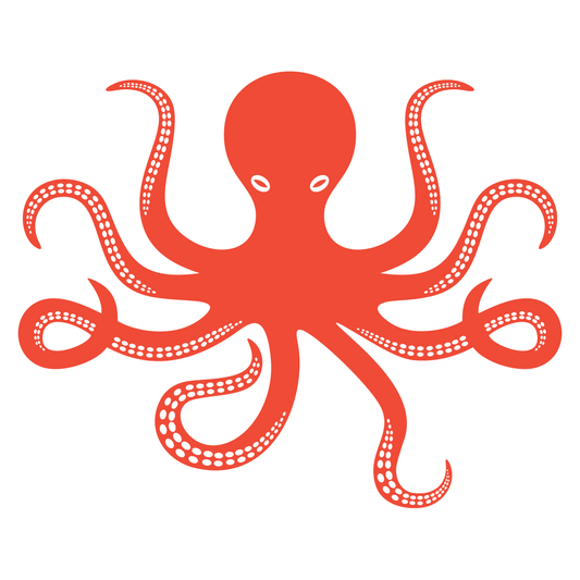 Creative octopus design for cutting machines in vibrant red