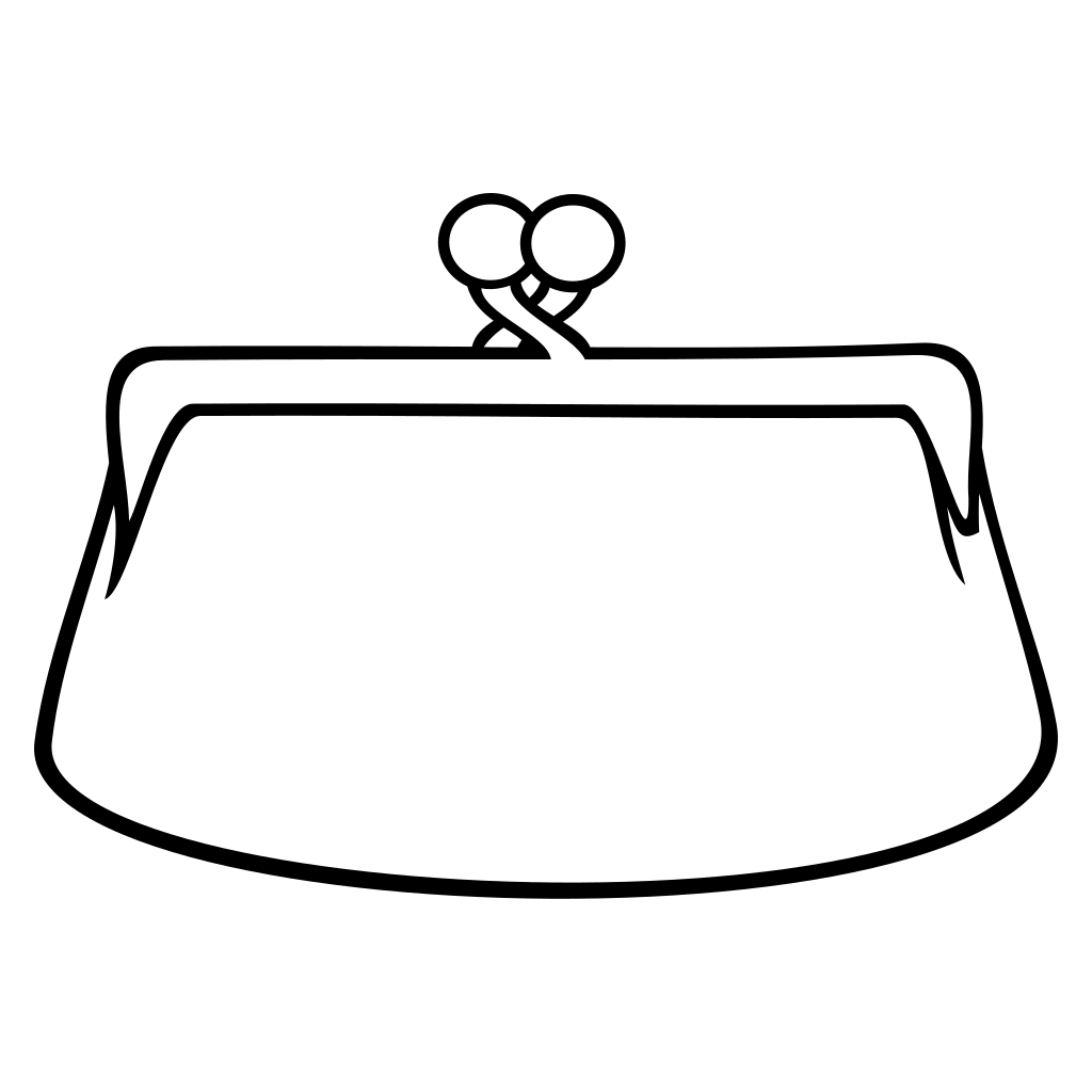 Vintage coin purse outline for creative cutting projects