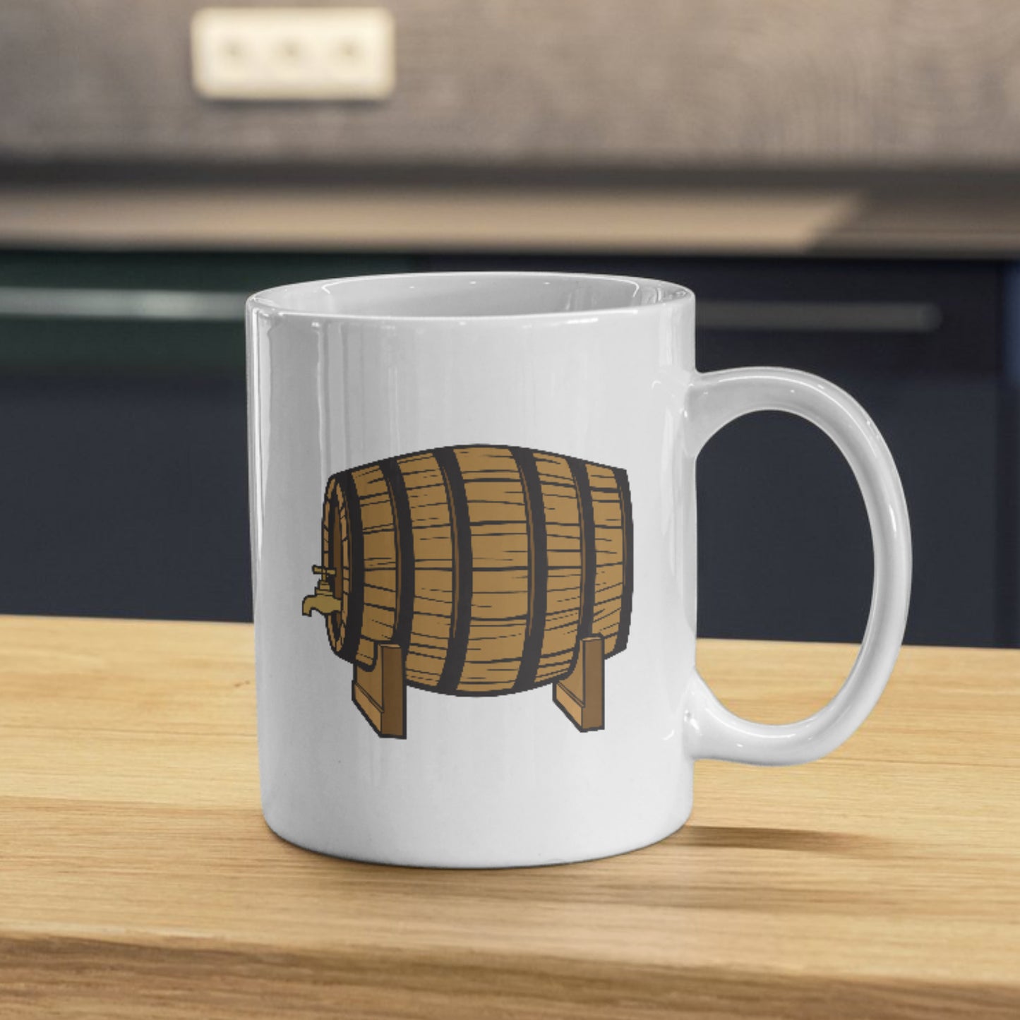 Old wooden barrel with faucet for creative vector designs