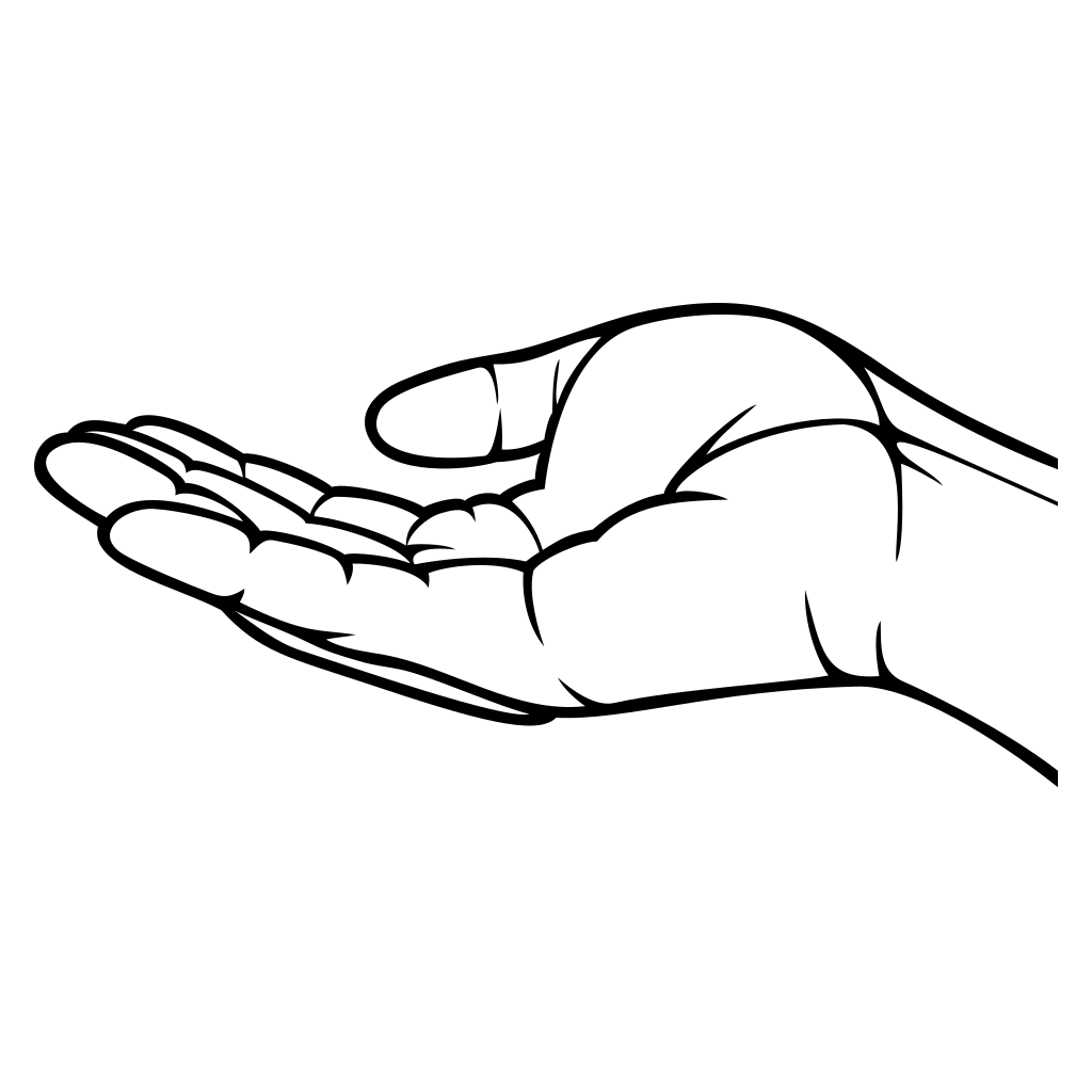 Open hand outline design for creative cutting projects