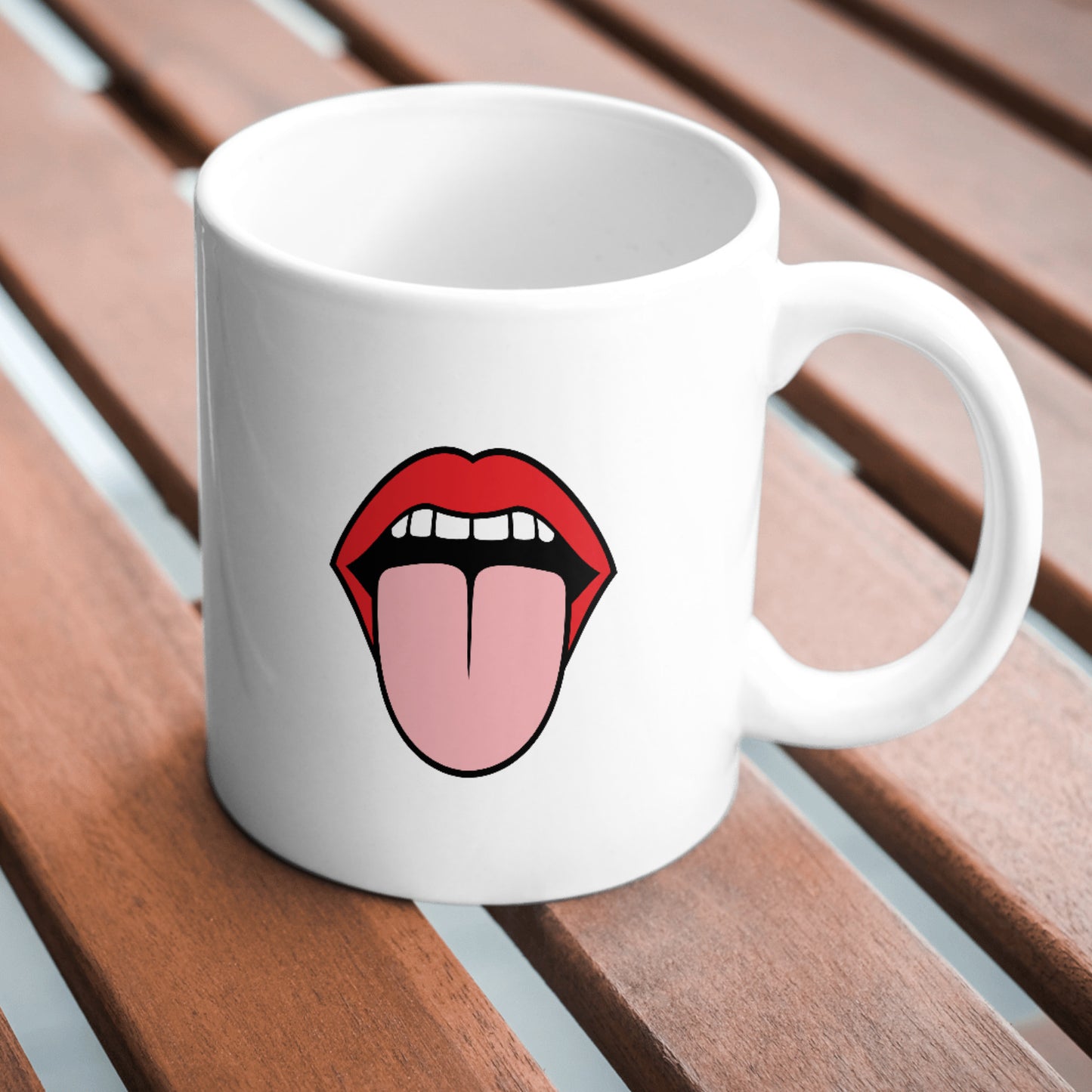 Open mouth with tongue out for creative cutting