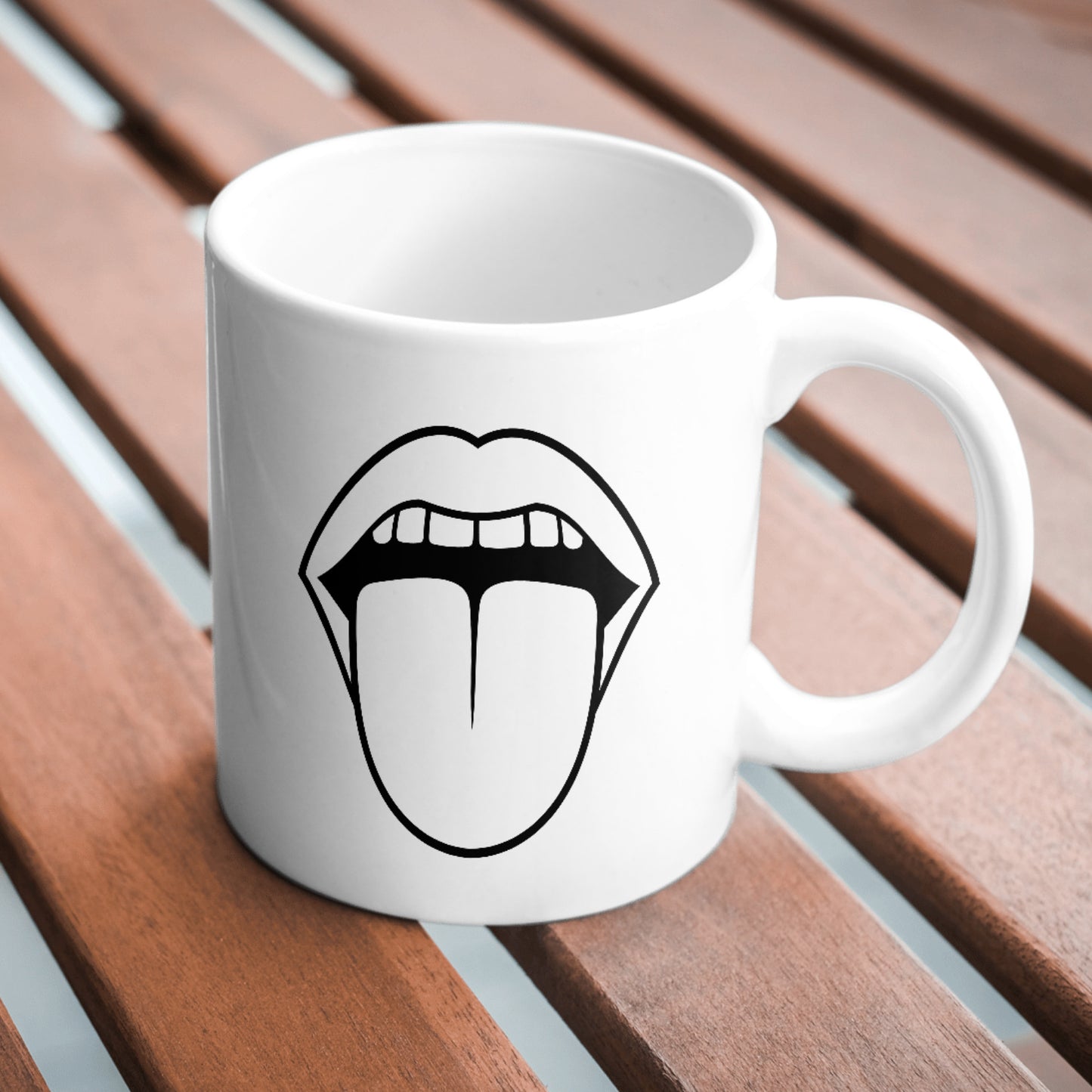 Open mouth design with tongue out for creative projects