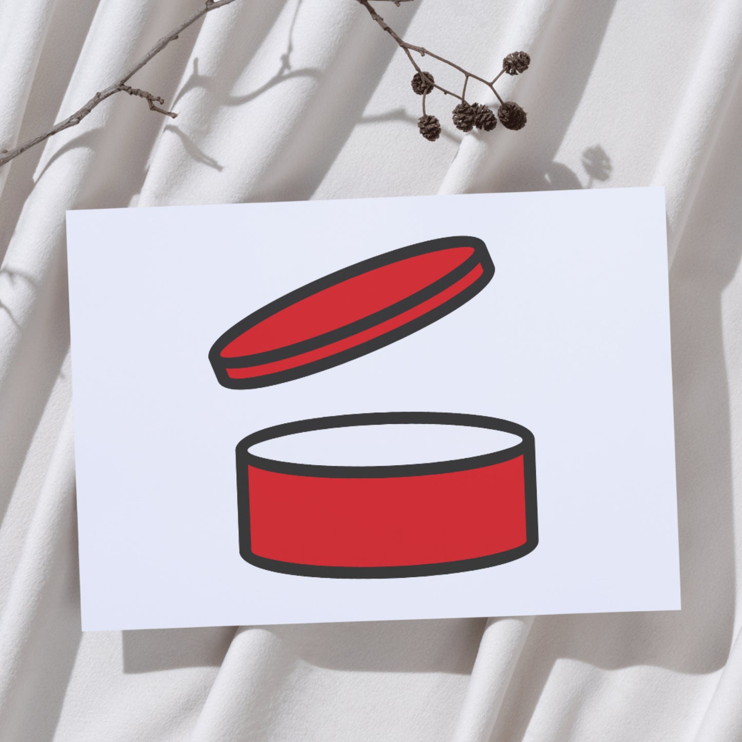 Open rounded red box design for creative cutting projects