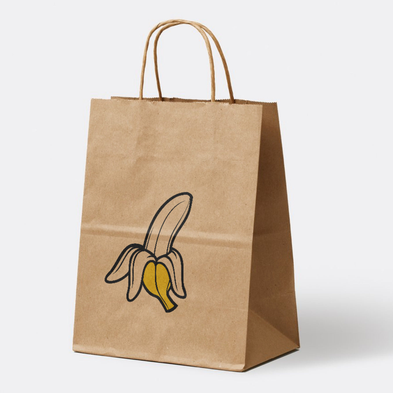 Brightly colored opened banana vector design for crafts