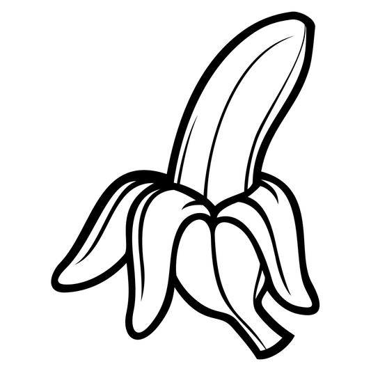 Vector illustration of a peeled banana design for crafts