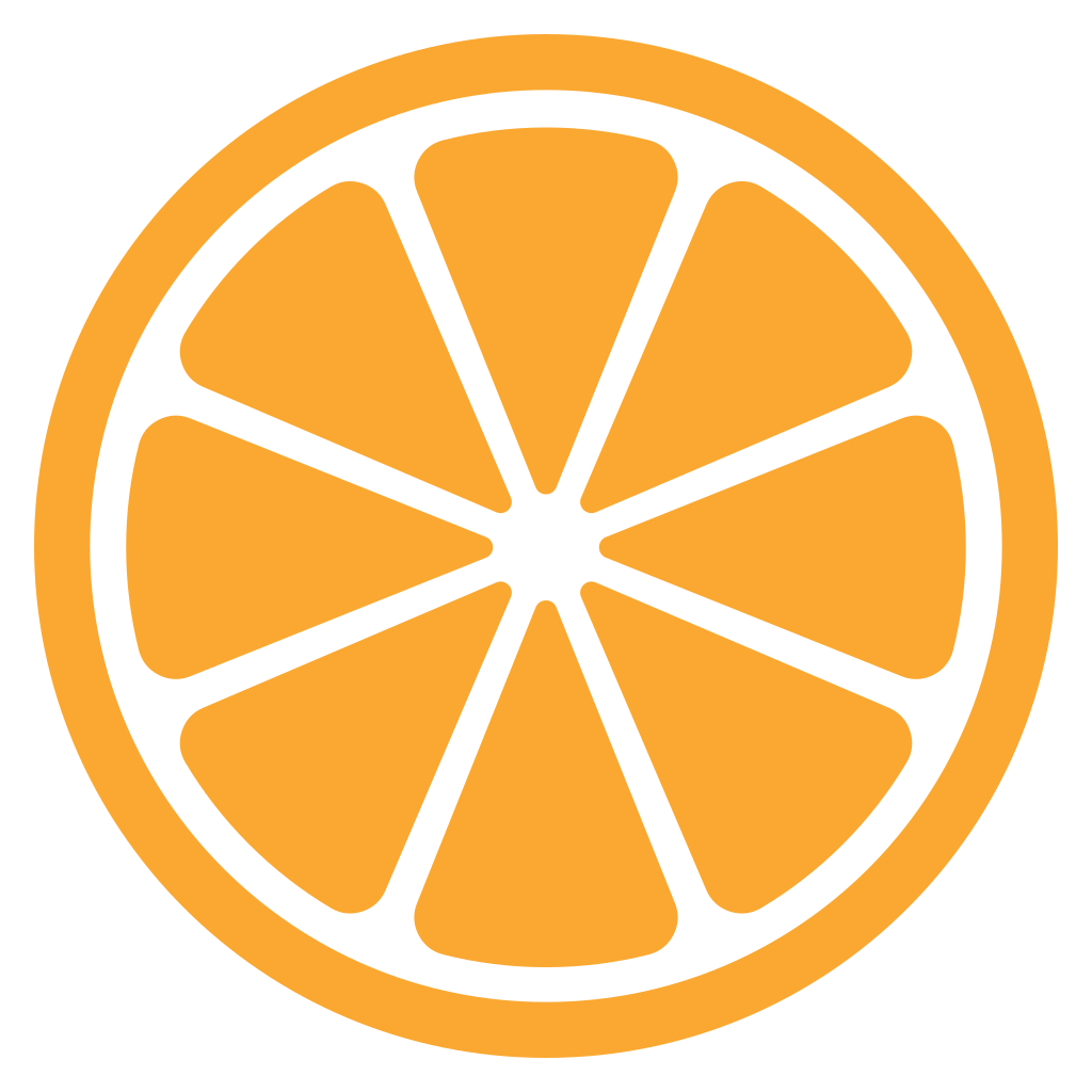 Bright orange citrus slice design for creative projects