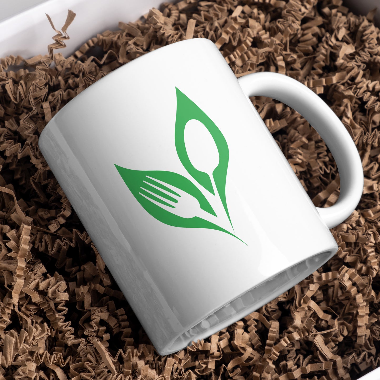 SVG: Fork & Spoon sprouting from green leaves