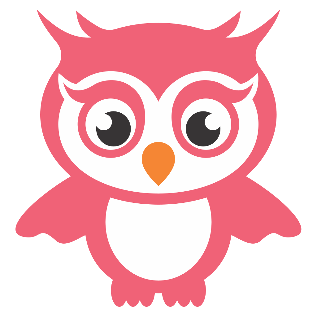Cute pink owl design for crafting and cutting machines